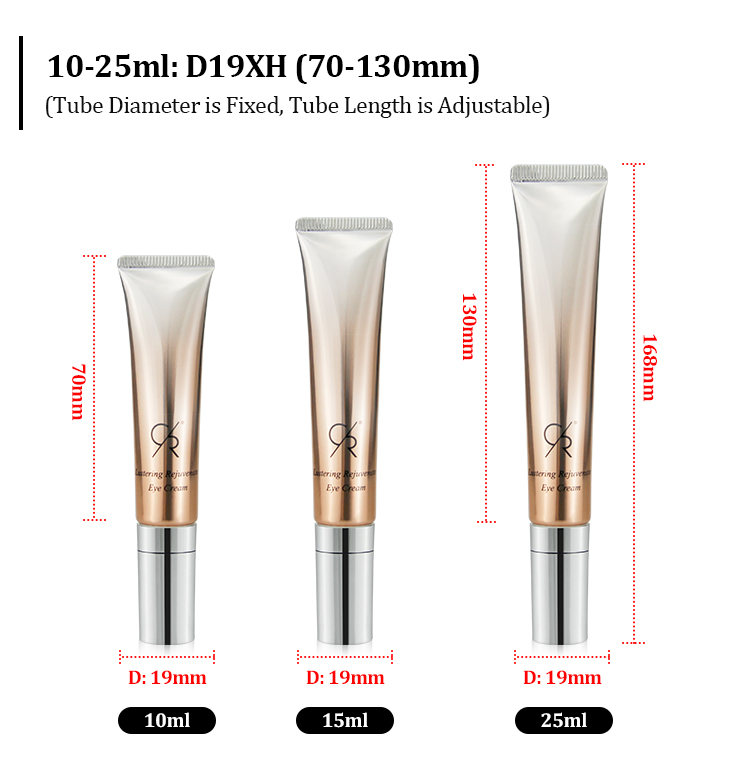 eye cream tube with zinc alloy tip