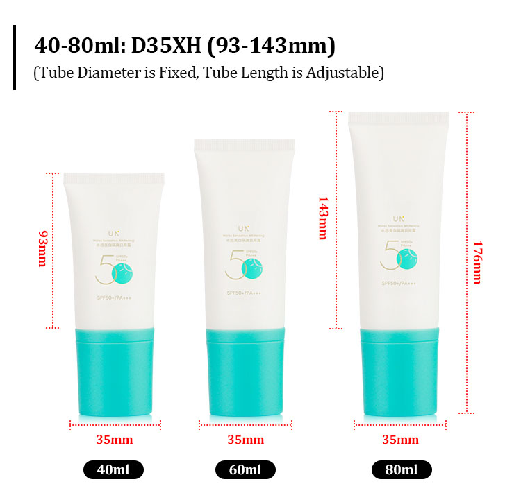 50ml sunscreen oval pump tube