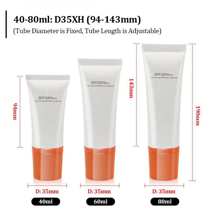 Flat cosmetic pump tube