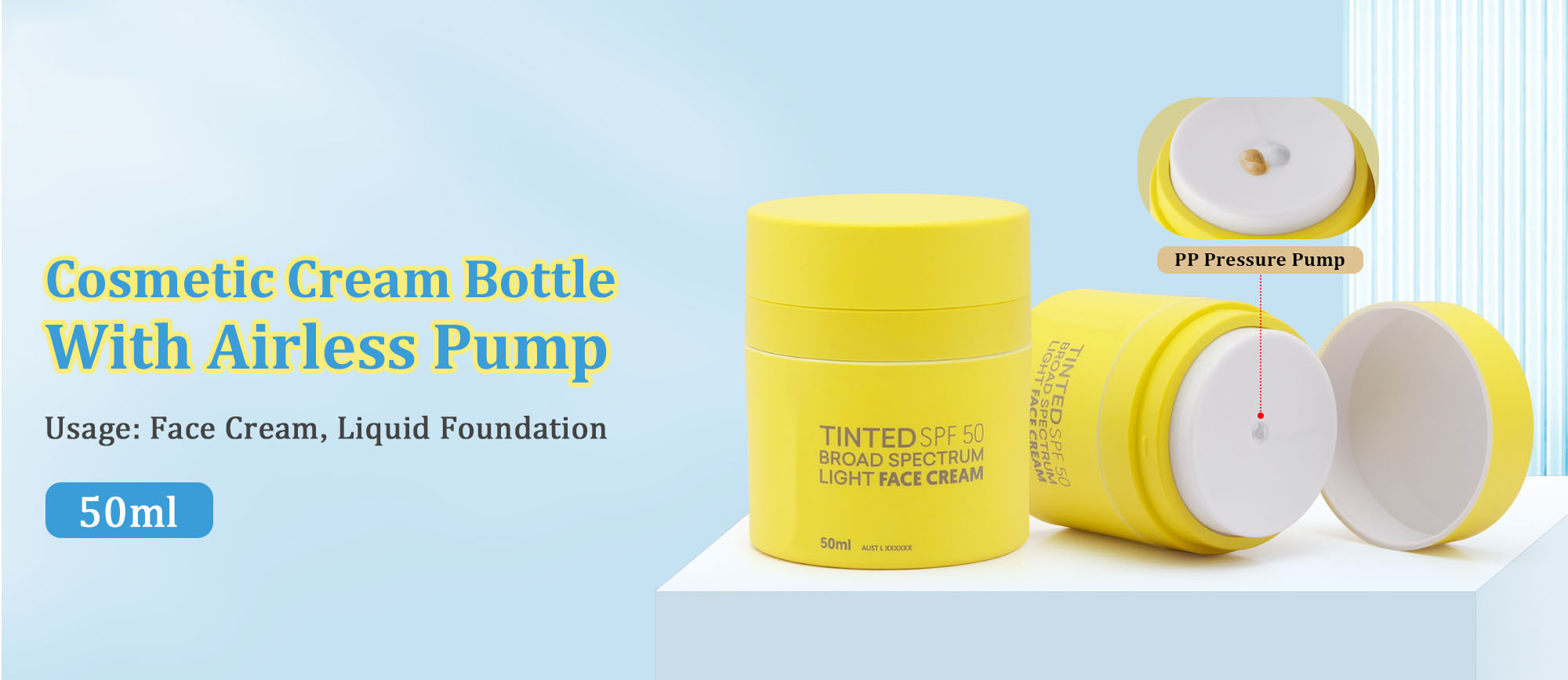 Face cream pump bottle